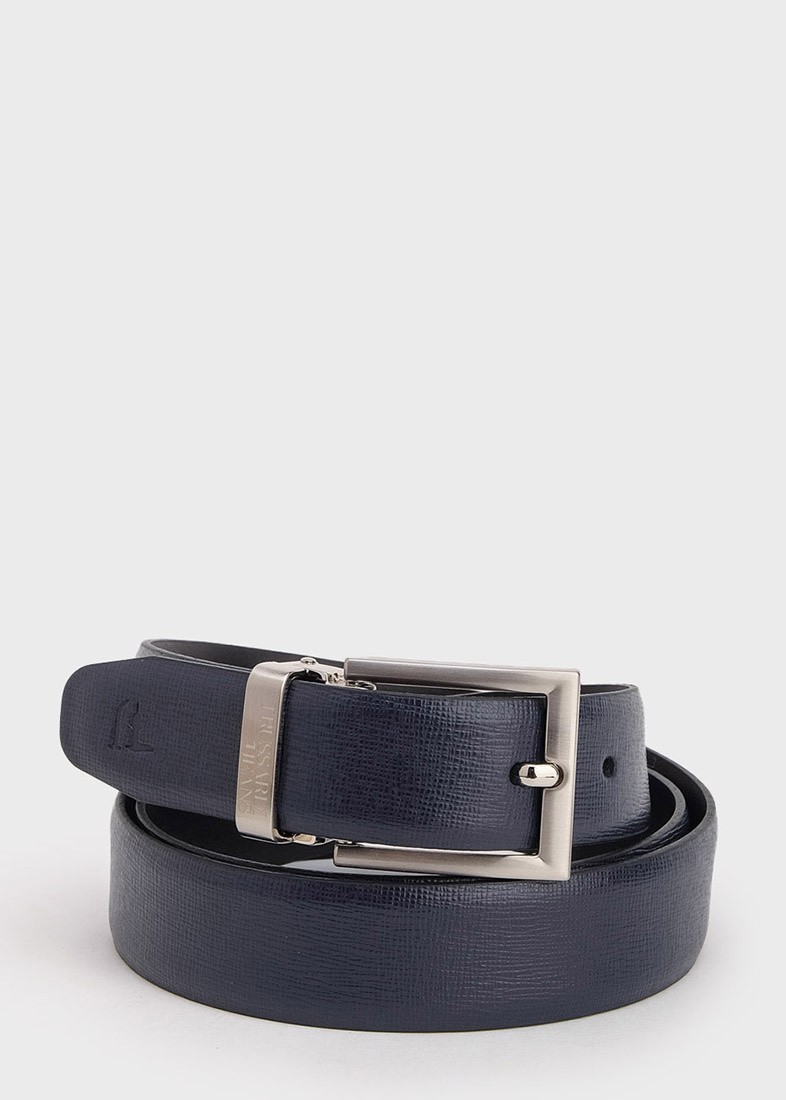 

Ремень из сафьяновой кожи Trussardi 120 см синий