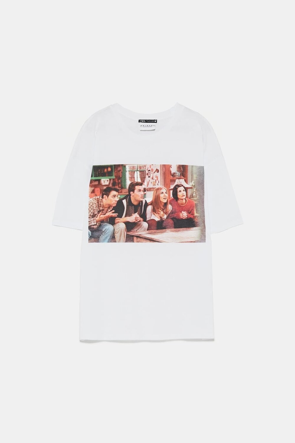 

Футболка Zara с принтом  белая 13-0087, Футболка Zara с принтом XL белая 13-0087