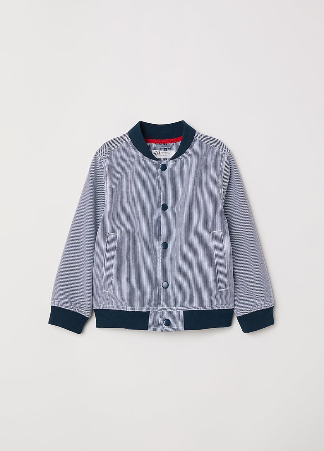 

Бомбер H&M легкий 134 синий в полоску 9-0049