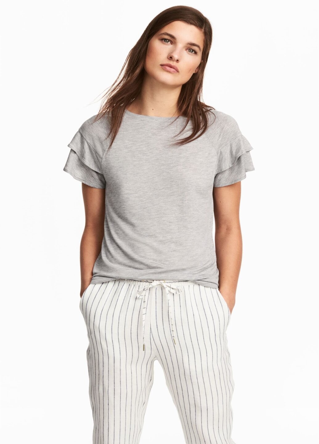 

Футболка H& 0449319  серая 13-0057, Футболка H&M 0449319 M серая 13-0057