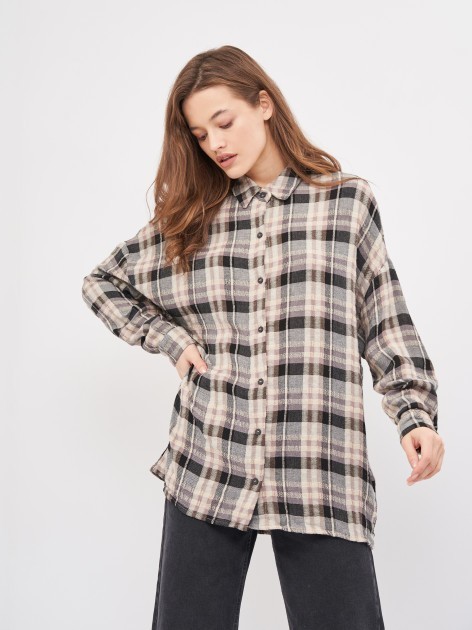 

Рубашка Pull & Bear свободная  бежевая 13-0078, Рубашка Pull & Bear свободная M бежевая 13-0078