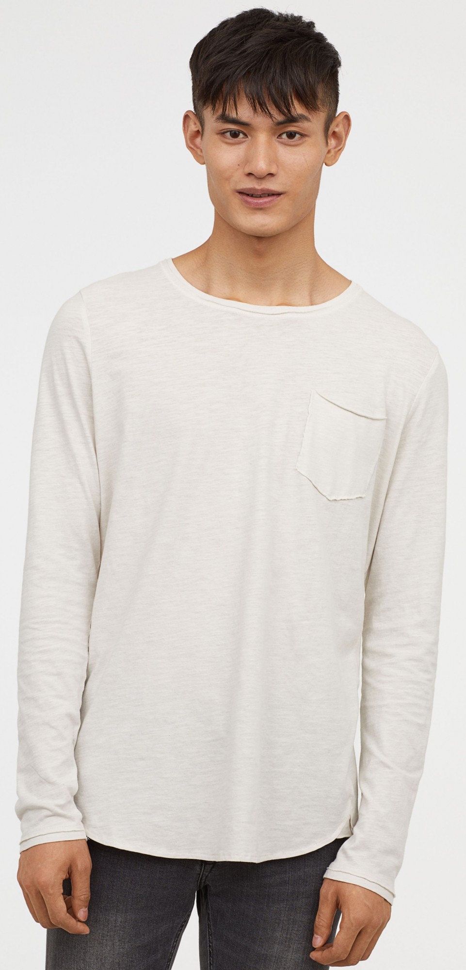 

Лонгслив H&M трикотажный  серовато-белый 14-0006, Лонгслив H&M трикотажный S серовато-белый 14-0006