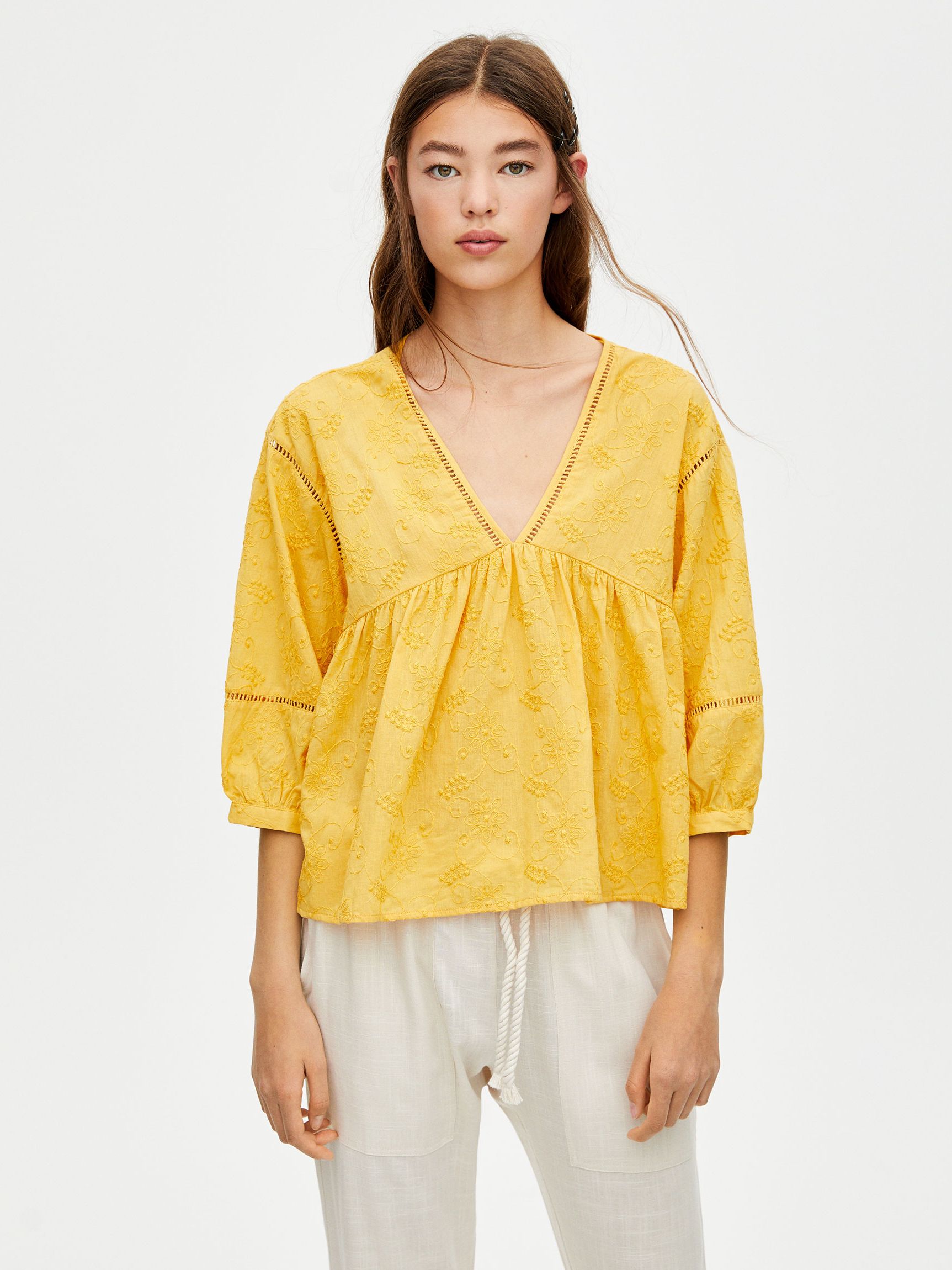 

Блузка Pull & Bear 5470/391/300  Желтая, Блузка Pull & Bear 5470/391/300 M Желтая