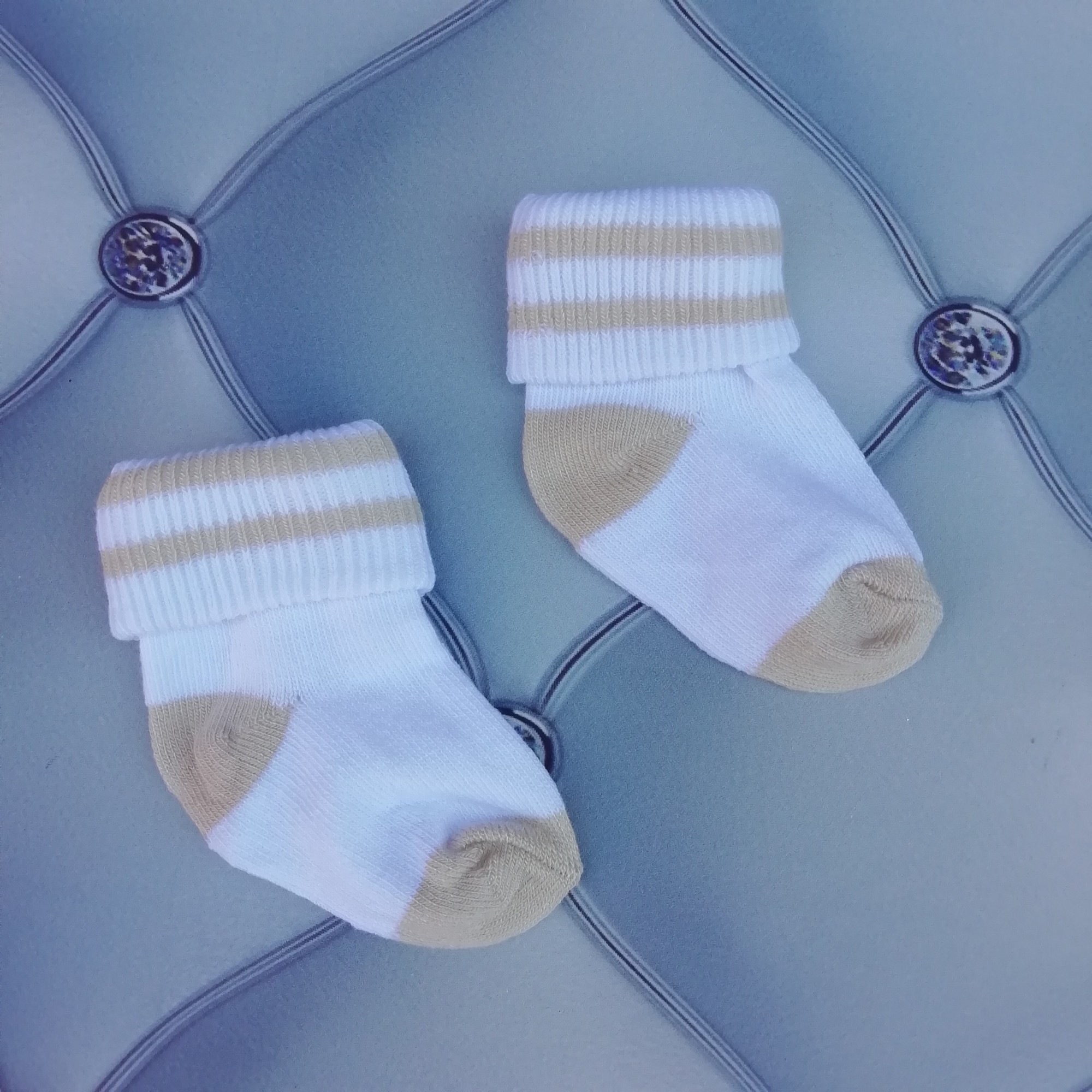 

Носки для новорожденных Полоски A.D.N Socks 6-8 р белый с бежевым