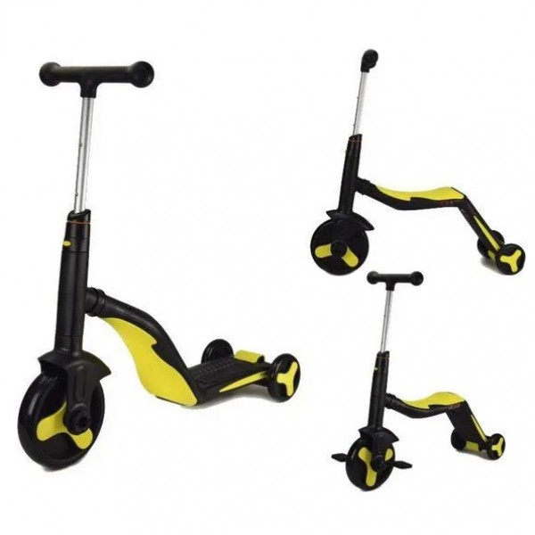 

Самокат Трансформер 3в1 детский трёхколесный Best Scooter, Самокат-беговел-велосипед с подсветкой и звуком