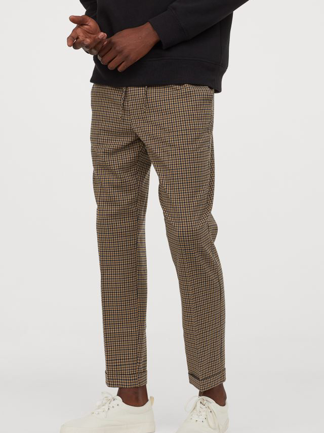 

Брюки H&M 060766402_brown XS Темно-бежевые с синим