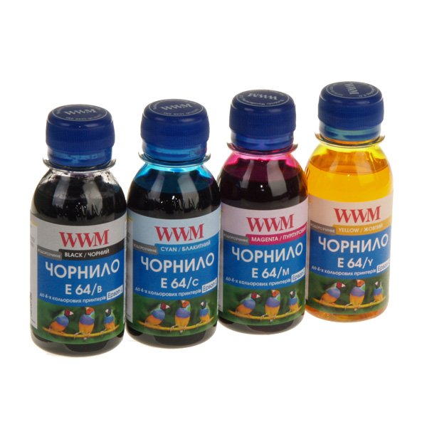 

Комплект чернил WWM EPSON L110/210/355 B/C/M/Y (E64SET4-2) 4*100г