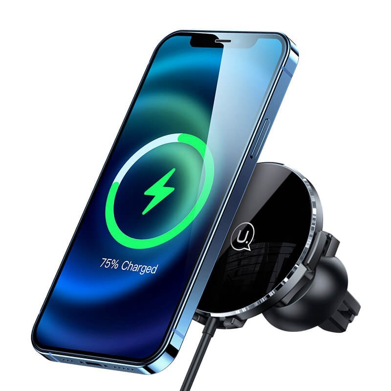

Магнитная беспроводная зарядка Usams Ultra-Slim Magnetic Car Wireless Charger 15W в авто