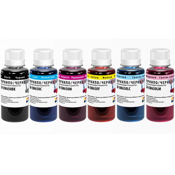 

Комплект чернил CW EPSON TX650 BK/С/LC/LM/M/Y (CW-EW650SET01) 6*100г