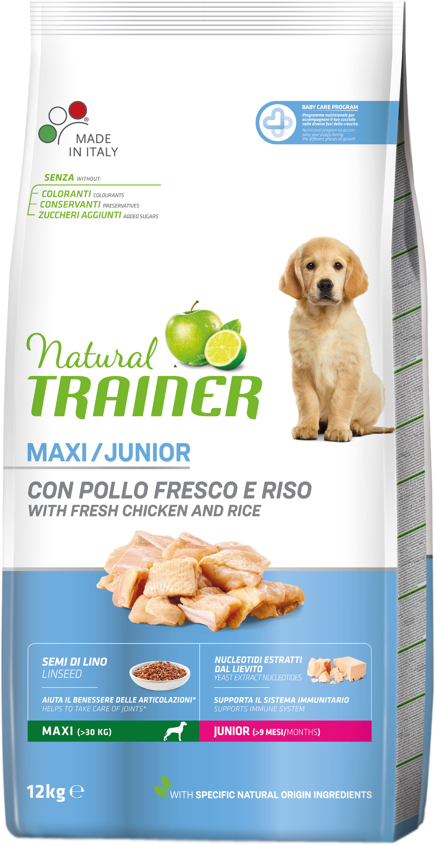 

Сухой корм Trainer Natural Super Premium Junior Maxi для юниоров крупных и гигантских пород от 9 месяцев до 2 лет 12 кг (8015699601713/8015699006952)