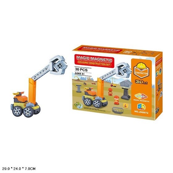 

Конструктор магнитный Magic magnetic jh8972 стройка 30 деталей