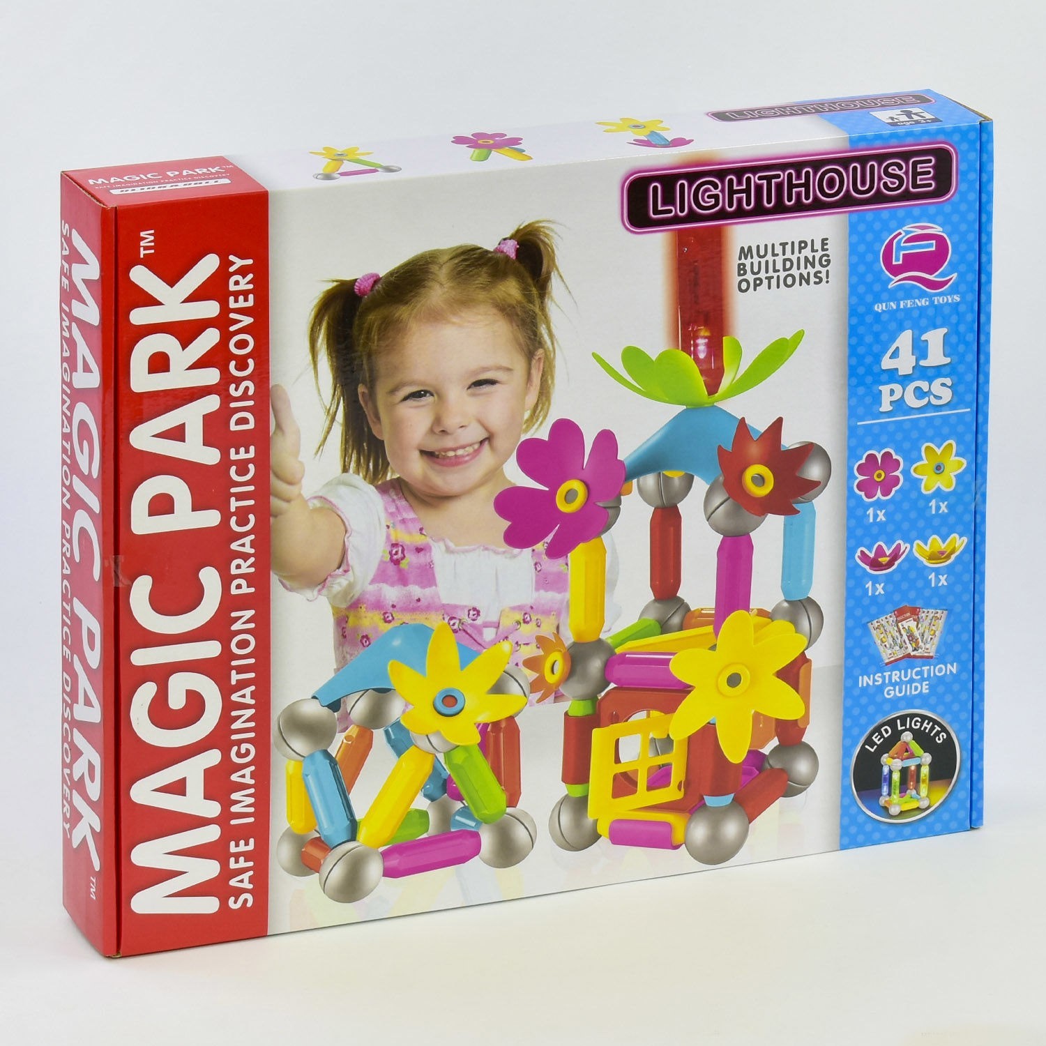 

Конструктор магнитный Magic park qf 8618 е 41 деталь 1 деталь с подсветкой
