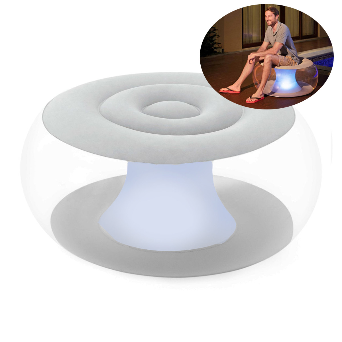 

Надувное кресло Bestway 75085, 82 х 82 х 41 см, с LED подсведкой, белое