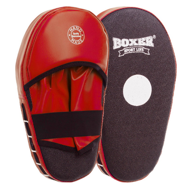 

Боксерские лапы Прямые удлиненные (2шт) Кирза BOXER (38х18х4,5см) красный 2008-01