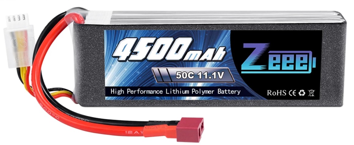 

Аккумулятор Zeee 4500mAh 11.1V 3S 50C Lipo мягкий корпус 138x47x25 T-Plug