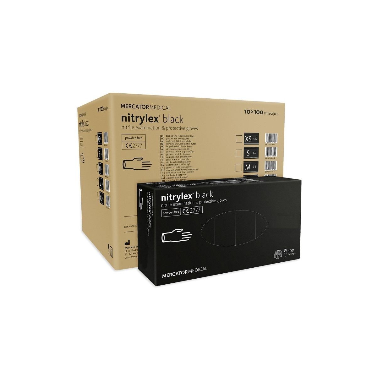 

Перчатки нитриловые Nitrylex® Black нестерильные неопудренные черные M 10 уп по 100 шт/50 пар/уп