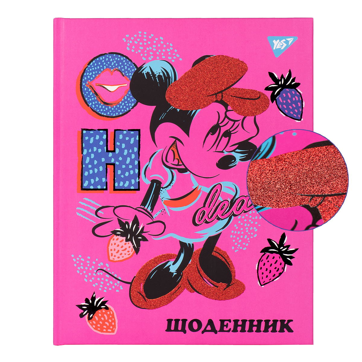 

Дневник школьный для девочки YES жесткий "Oh Minnie" мат ламинация, фольга черная, красный глиттер