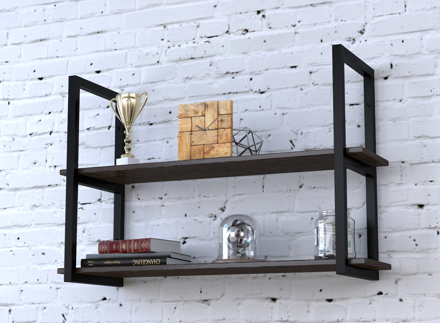 

Полка PL-2-16 Loft Design Венге Корсика длина полки 112 см Чёрный
