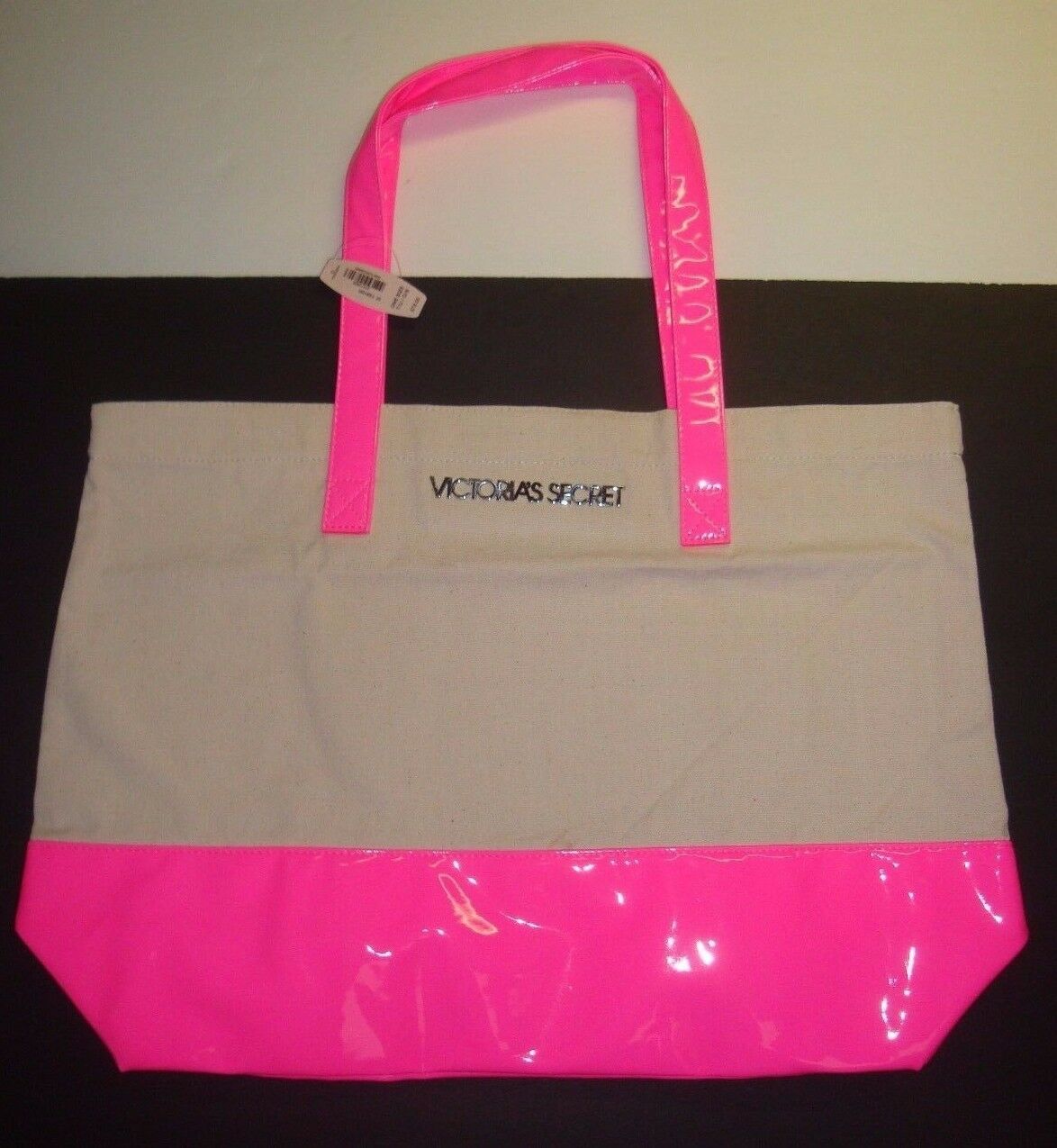 

Сумка Victoria`s Secret Logo Shopper Beach Large Tote Bag Color Pink Beige