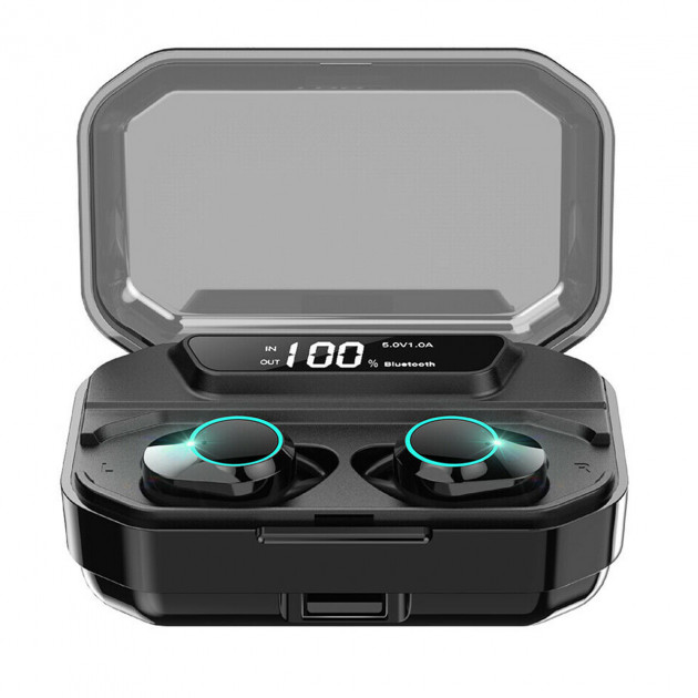 

Беспроводные наушники Bluetooth гарнитура KUMI T3S Type-C 3300 мАч Black