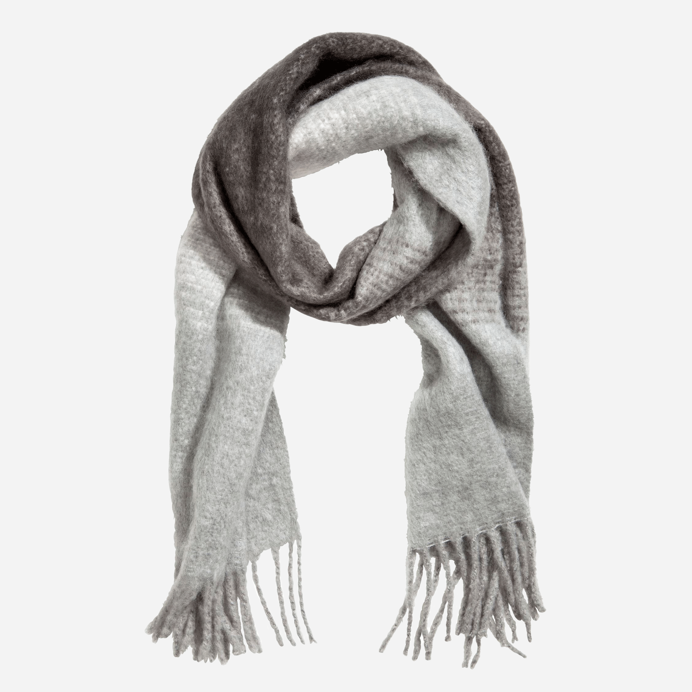 

Шарф H&M 5218076RP71 200х37 см Серый