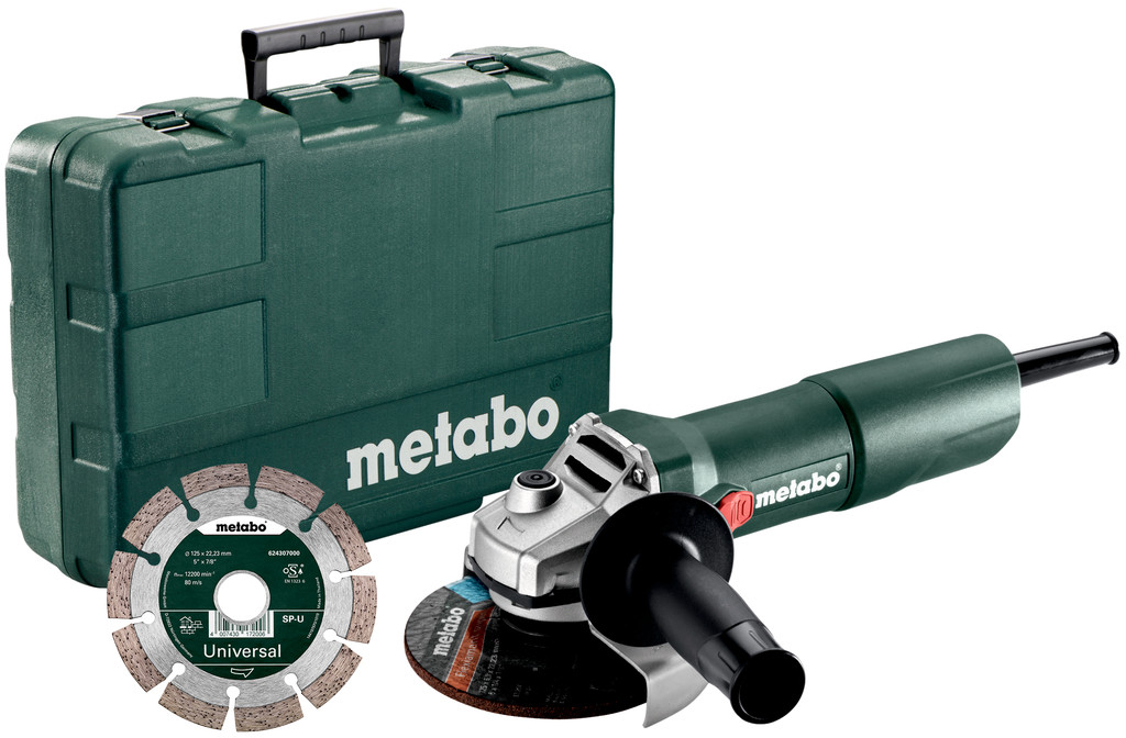 

Кутова шліфмашина Metabo W 750-125 SET КШМ 750 Вт, 125 мм + диск