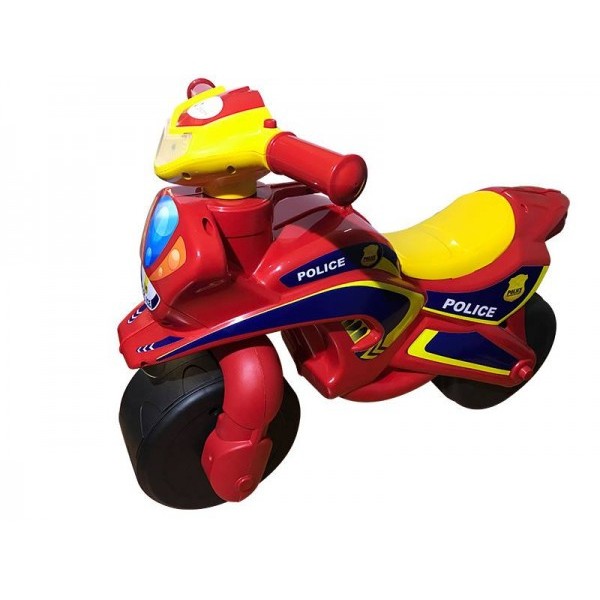 

Мотобайк беговел музыкальный Doloni Toys Полиция Красный/Желтый (0139/56)