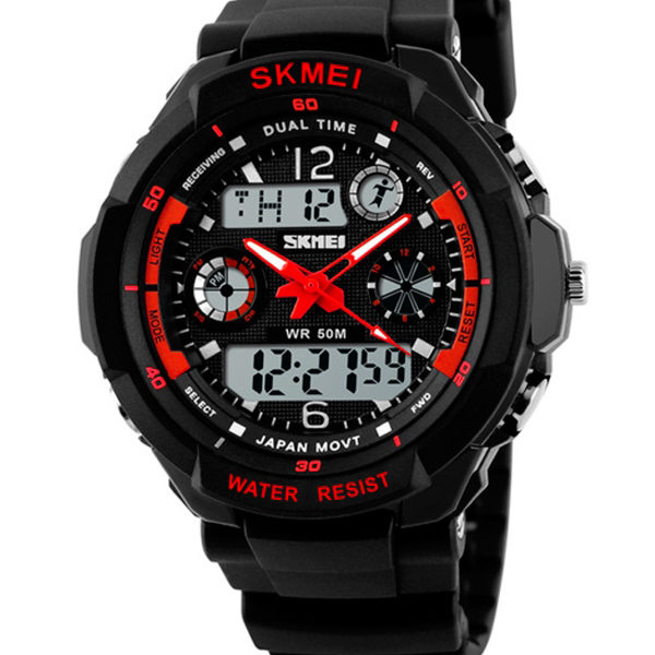 

Детские часы Skmei S-Shock 45х12 мм Черный с красным 0931R