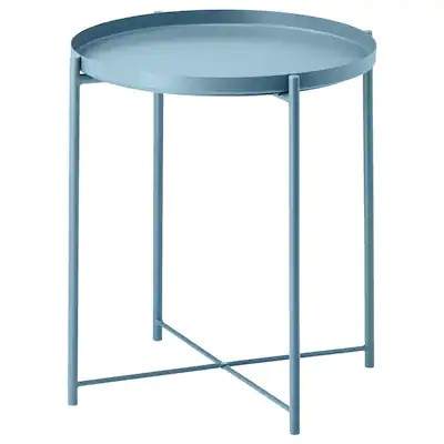 

Столик IKEA (ИКЕА) GLADOM с подносом круглый Синий 304.119.91