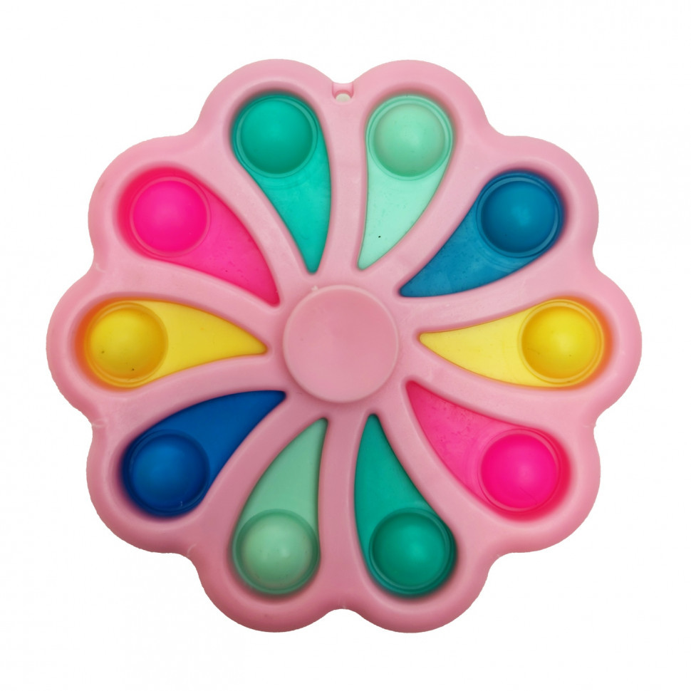 

Игрушка антистресс Симпл димпл" Цветок-Спиннер" Розовый (Simple Dimple Pink) 90х90х20 мм