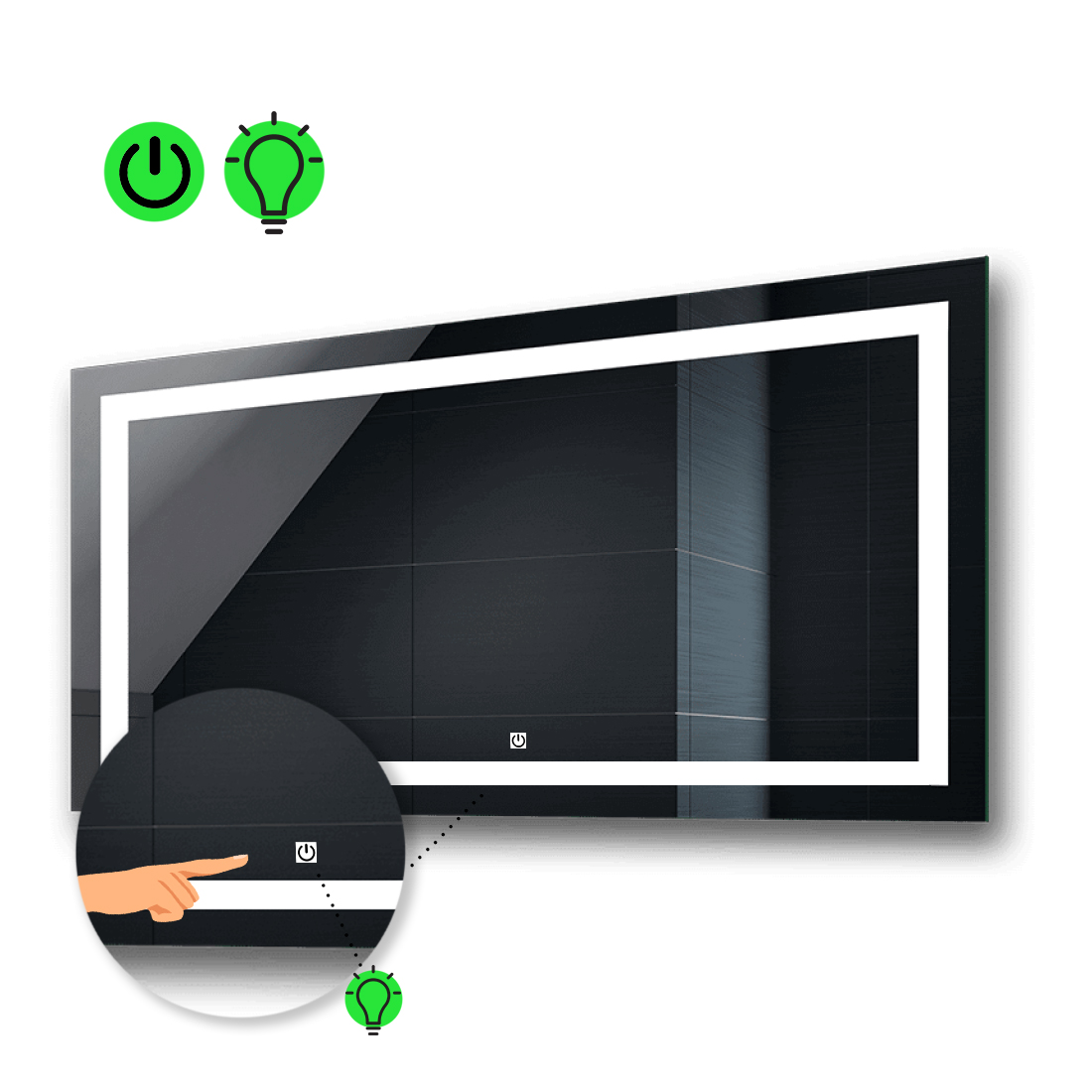 

LED-зеркало 90x70см, с сенсорной кнопкой управления, модель Karnet