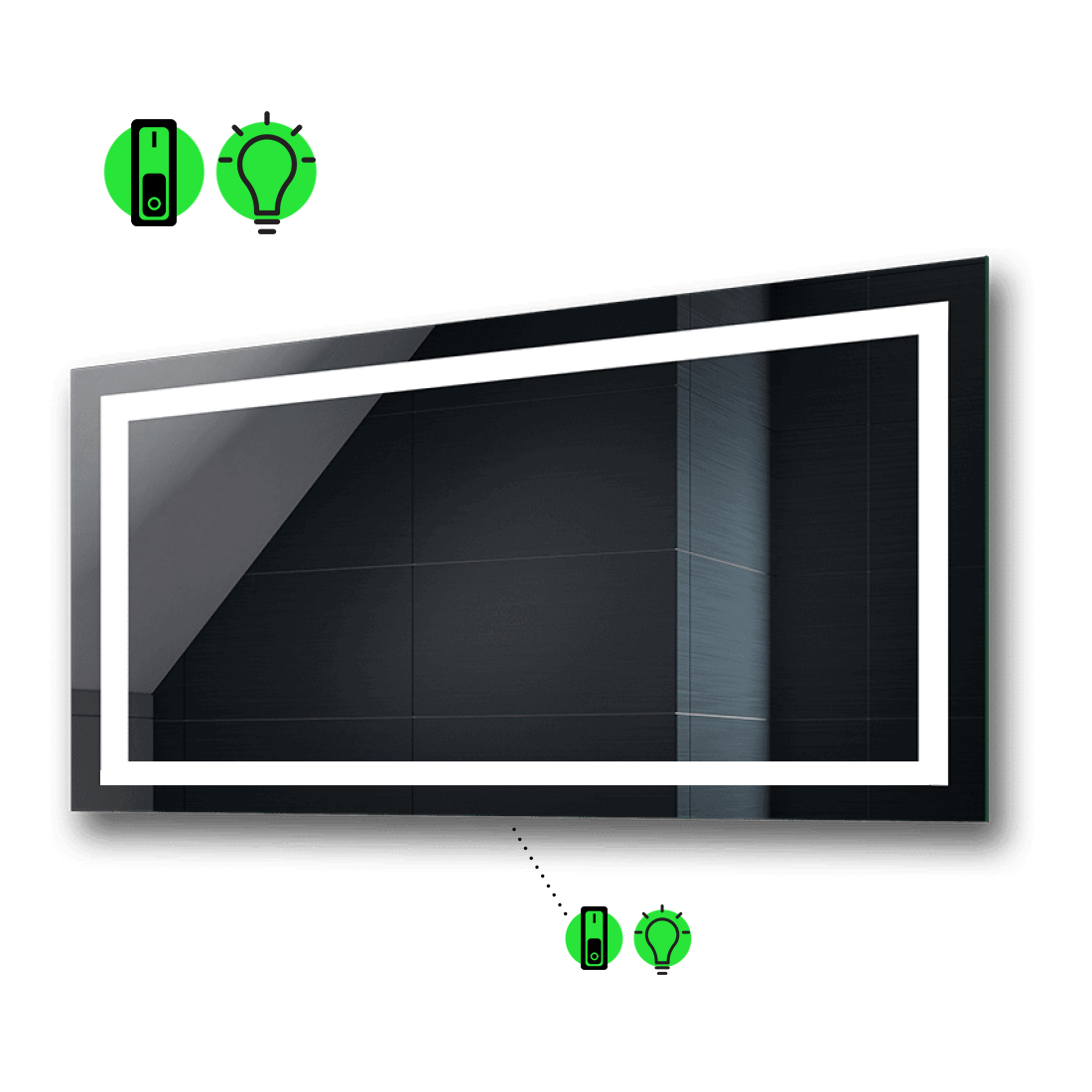 

LED-зеркало 120x100см, с механическим включателем, модель Karnet