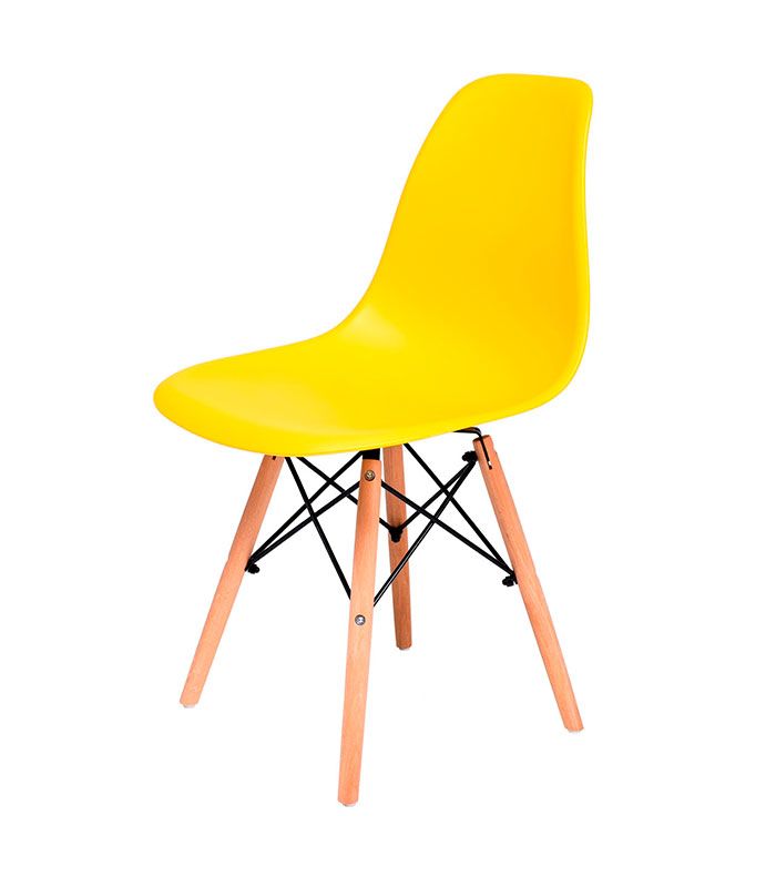 

Кухонный стул для дома, кафе, бара Жаклин дерево бук/пластик желтый цвет Richman