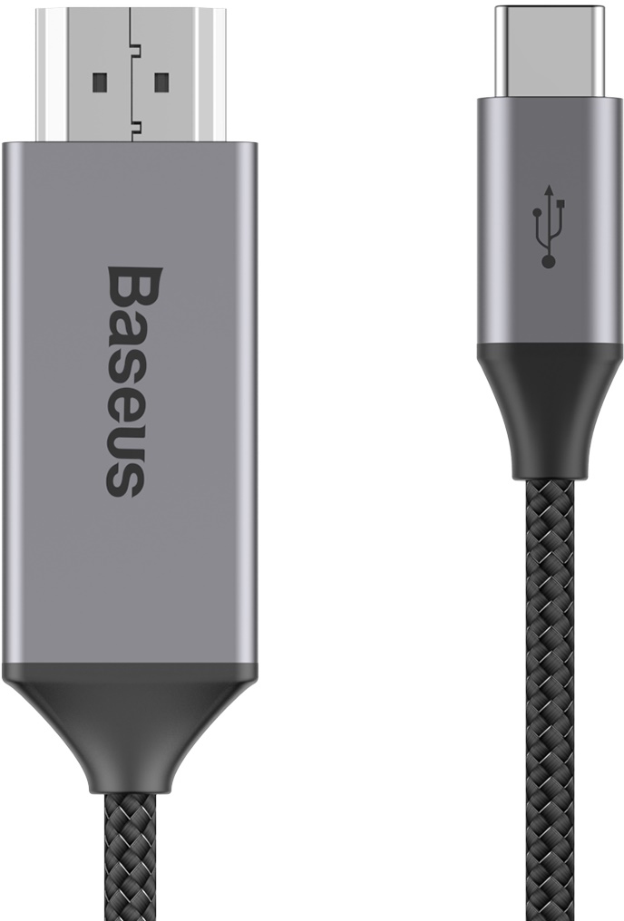 

Кабель Baseus Video Type-C to HDMI Adapter 1.8 м Gray/Black (CATSY-0G)