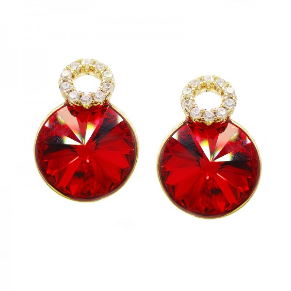 

Серьги Xuping с красными кристаллами Swarovski позолота 18К 1386000