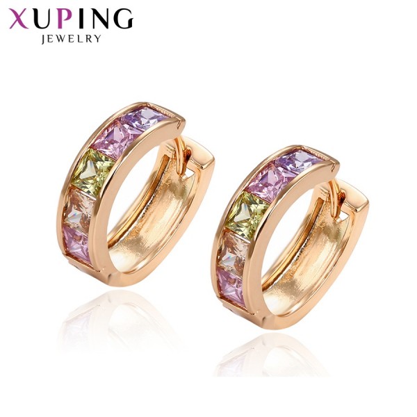 

Серьги Xuping с цветными фианитами позолота 18К 10009515
