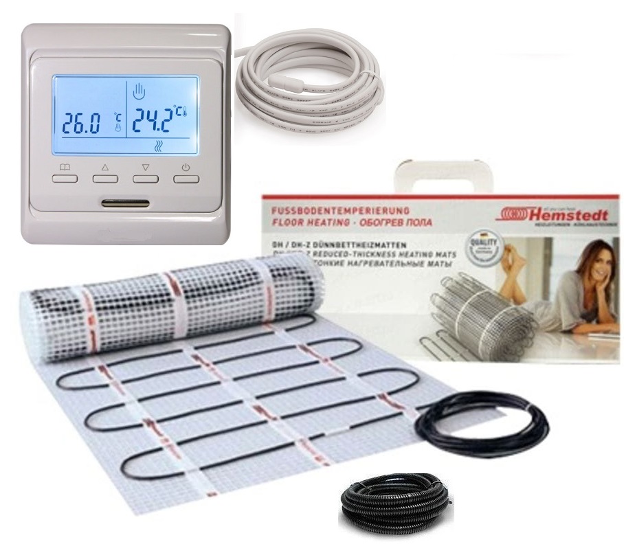 

Теплый пол Hemstedt HEMSTEDT COMFORT DI SI H двухжильный мат 1500 ВТ 10 м² в комплекте с программируемым терморегулятором(T2511121410)
