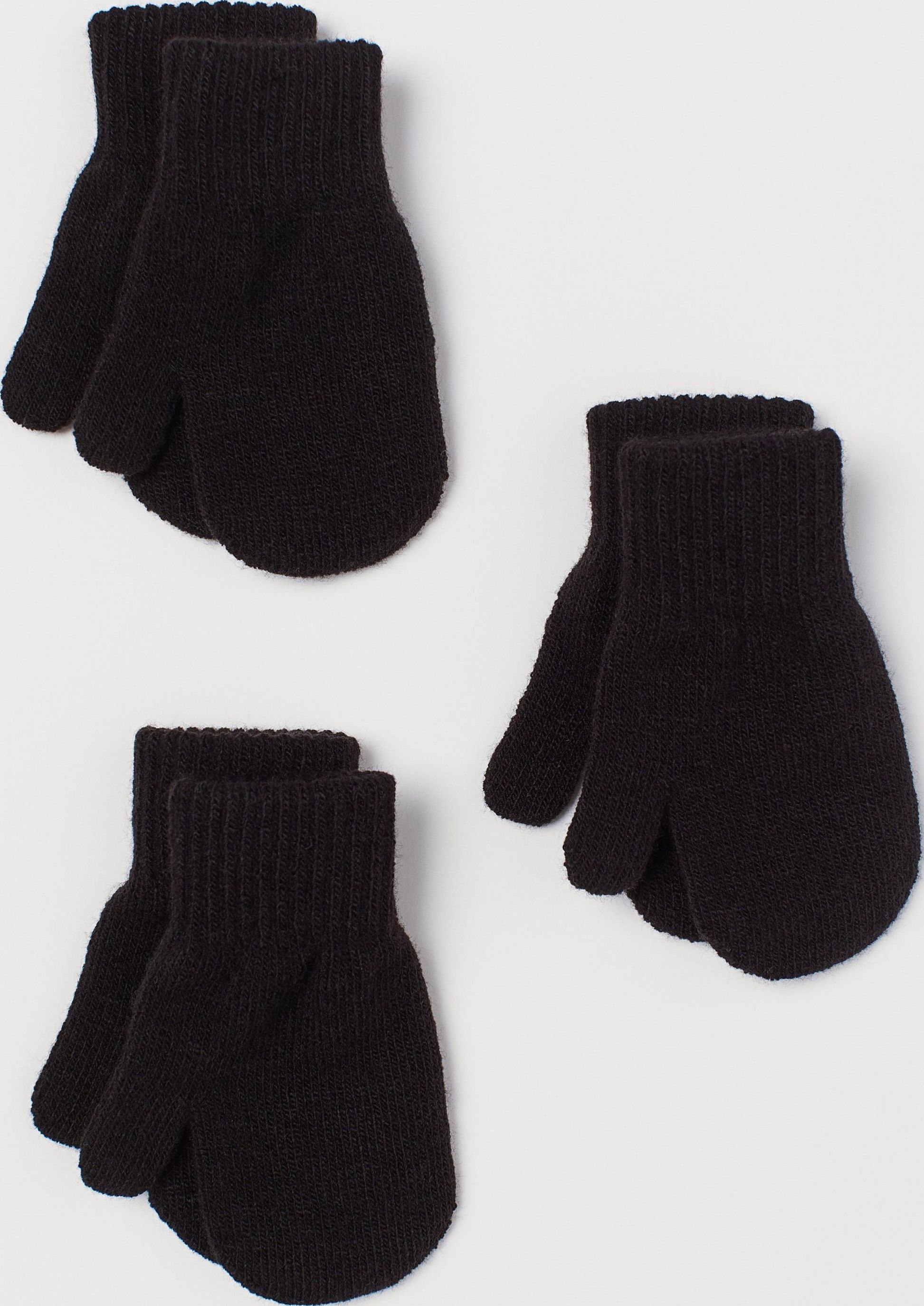 

Варежки H&M 0802202 68-98 см 3 пары Черные