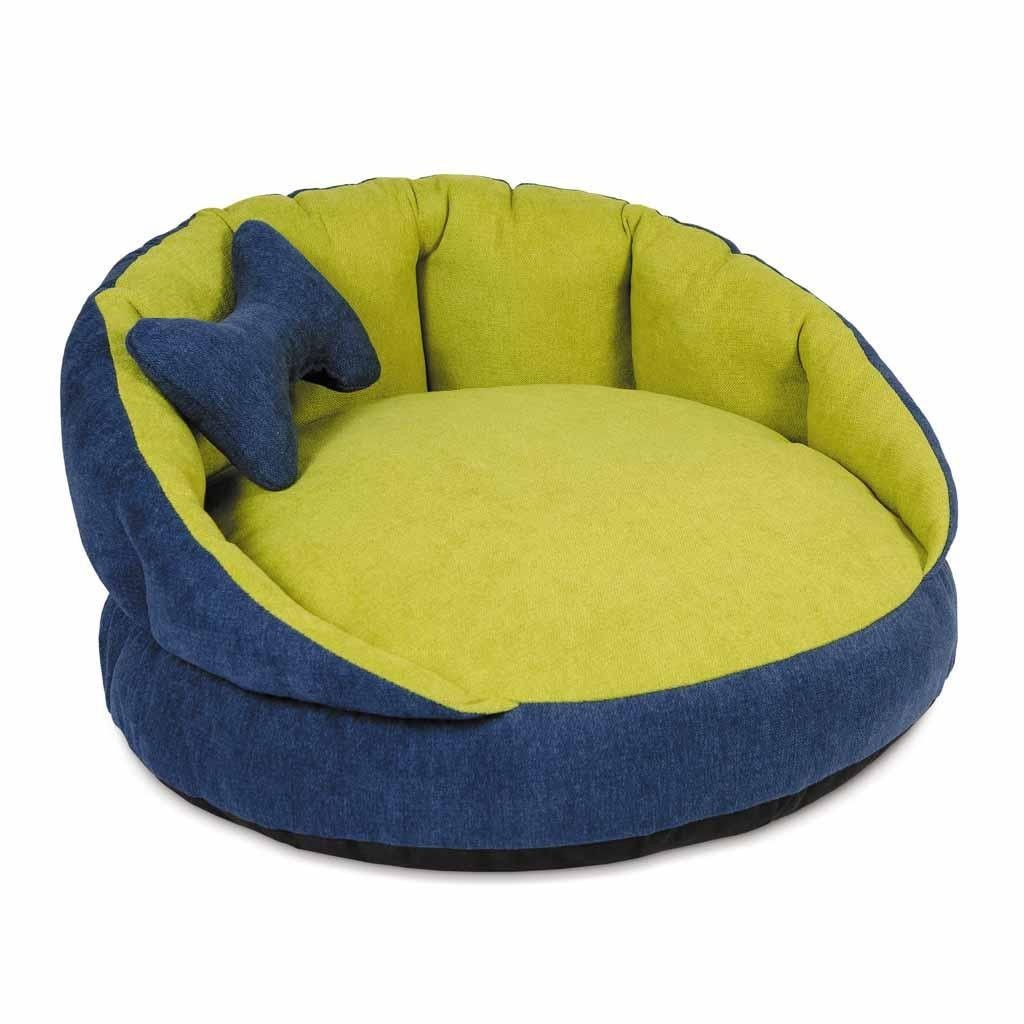 

Лежак Pet Fashion Шарм 2 для котов и собак индиго-лайм 63*63*30 см