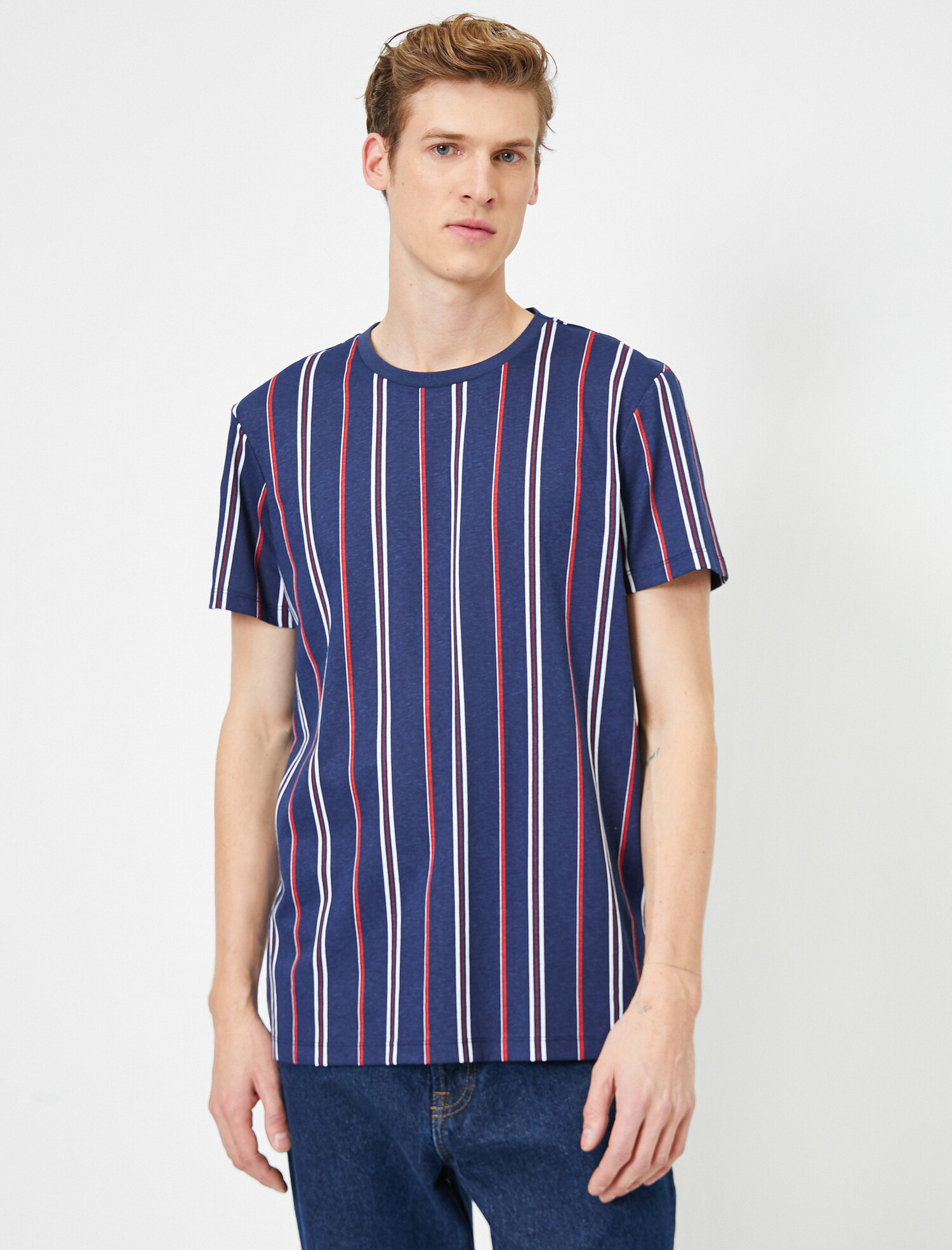 

Футболка Koton 0YAM14593OK-01L L White Stripe