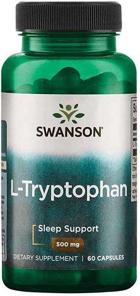 

L-триптофан, L-Tryptophan, Swanson, 500 мг, 60 капсул (SWA-11502)