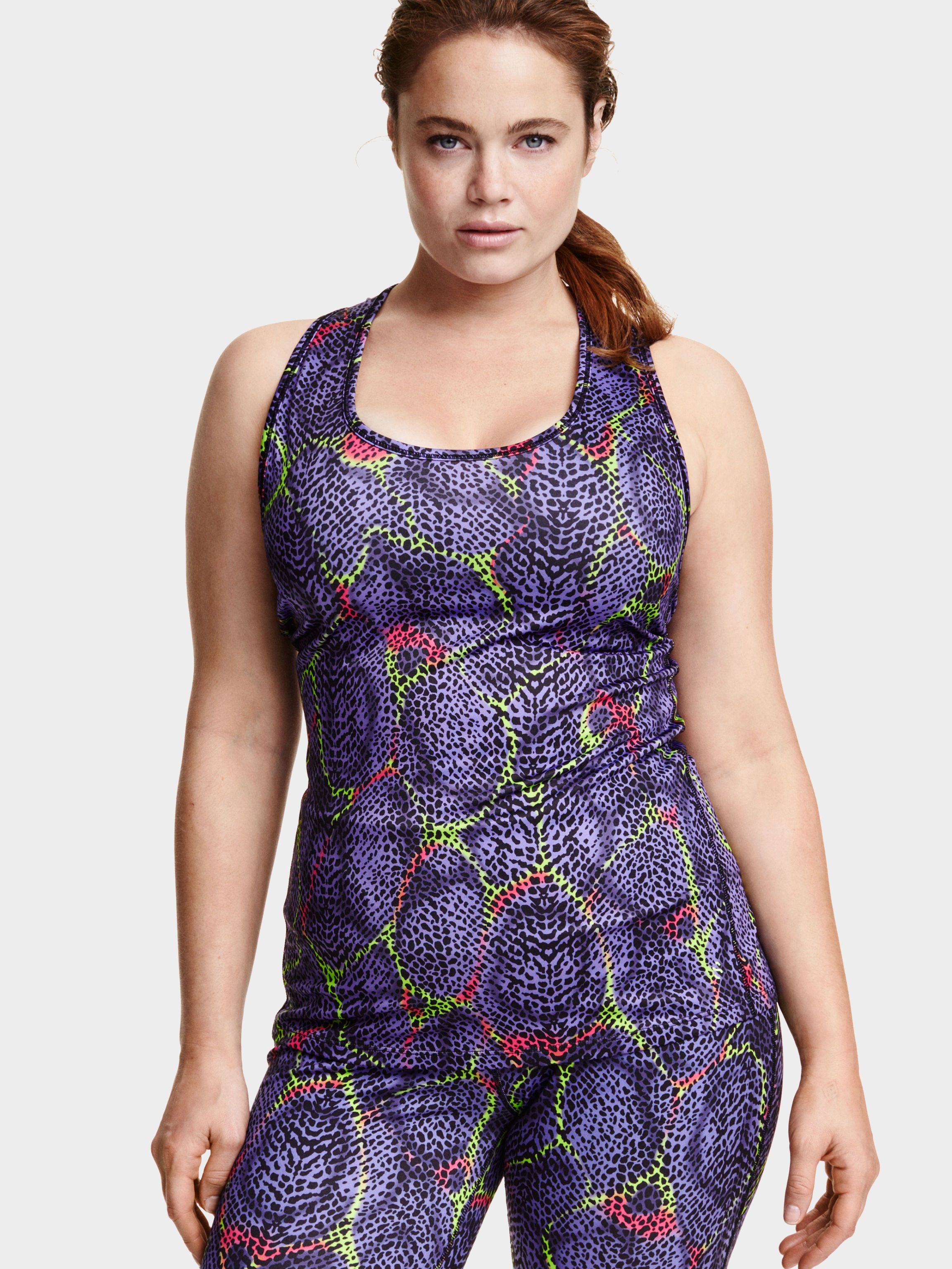 

Спортивная майка H&M 3116112-z-ABKL 3XL Фиолетовая с разноцветным