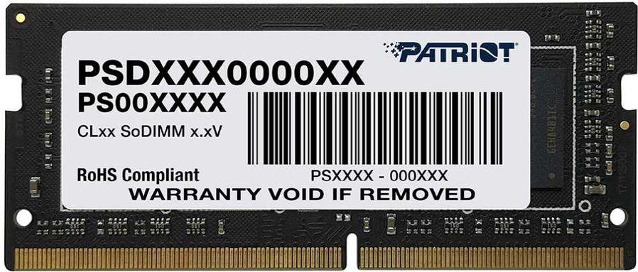 

Модуль пам'яті для ноутбука Patriot DDR4 4GB 2666 MHz Black (PSD44G266682S)