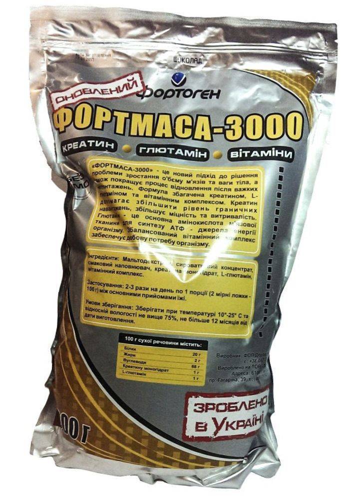 

Гейнер для набора веса, Фортмасса 3000, Фортоген 1000г Ваниль (30218001)