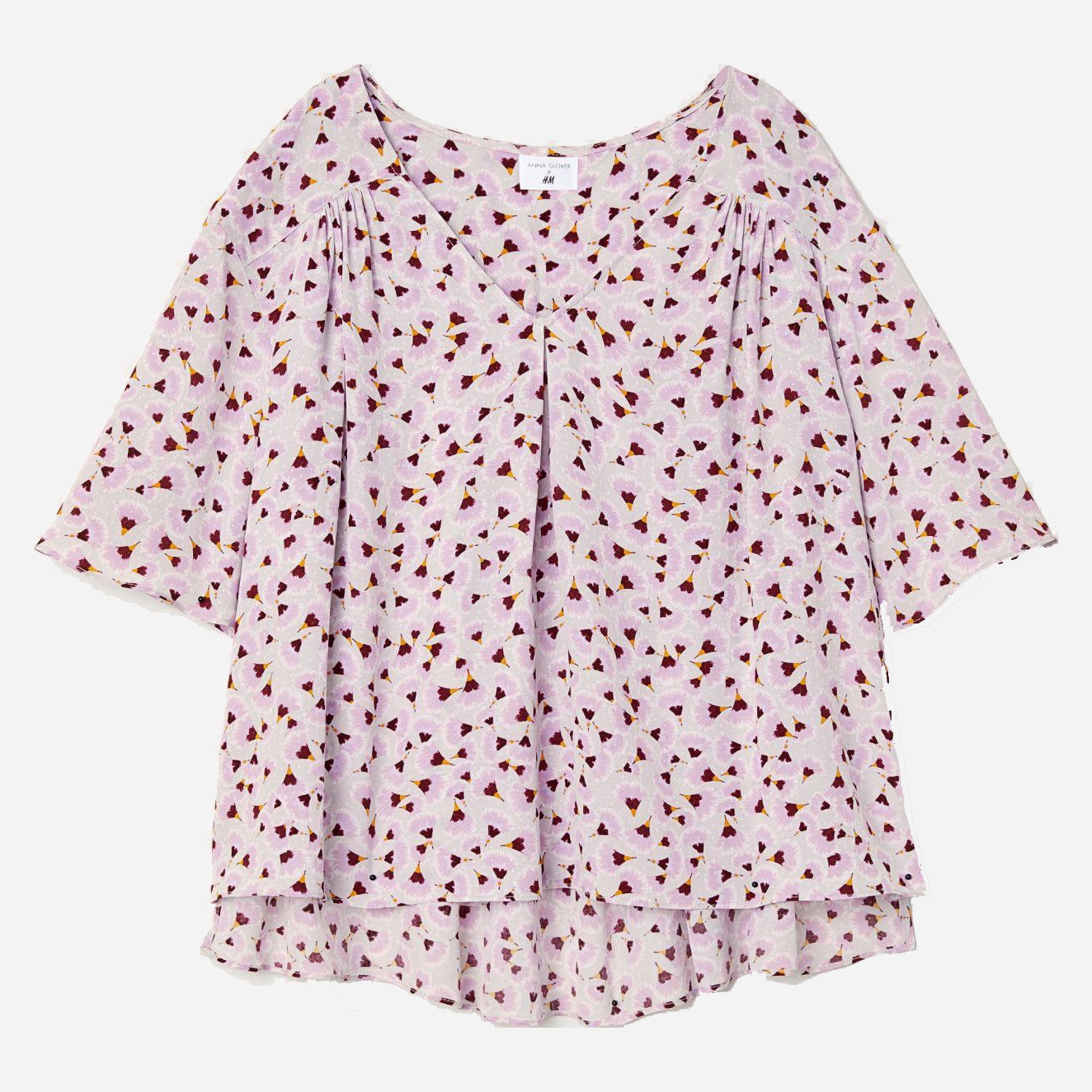 

Блузка H&M 6350497-ABDD 32 Серая с розовым