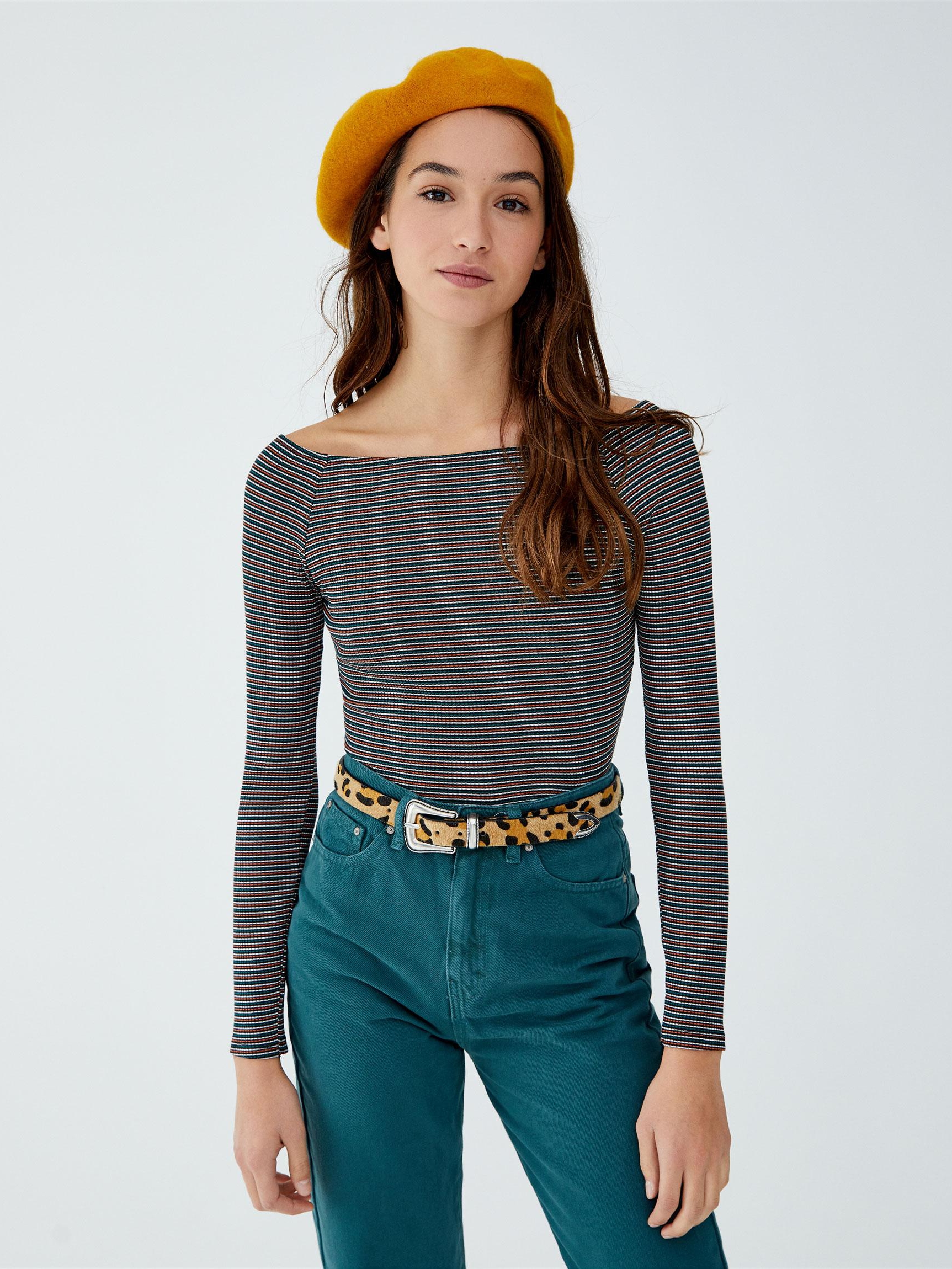 

Лонгслив Pull & Bear 5244/365/833-ADKS XS Зеленый с разноцветным