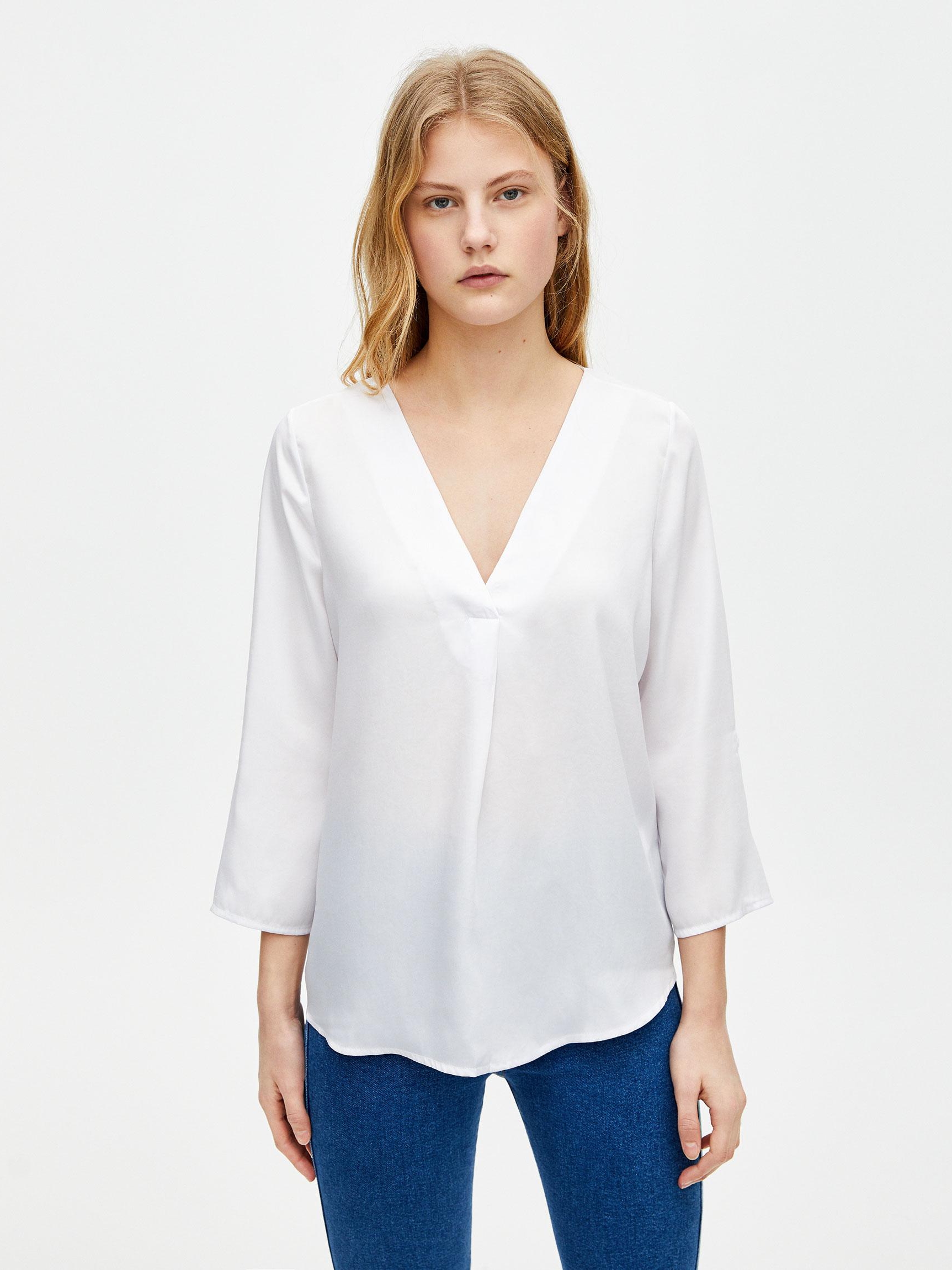 

Блузка Pull & Bear 5470/215/250-ACTS M Белая