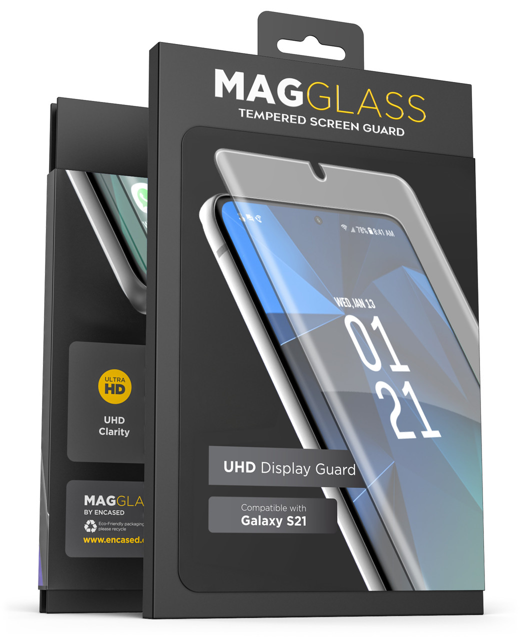 

Защитное стекло Encased MagGlass UHD (с устан.рамкой) для Samsung Galaxy S21 Clear