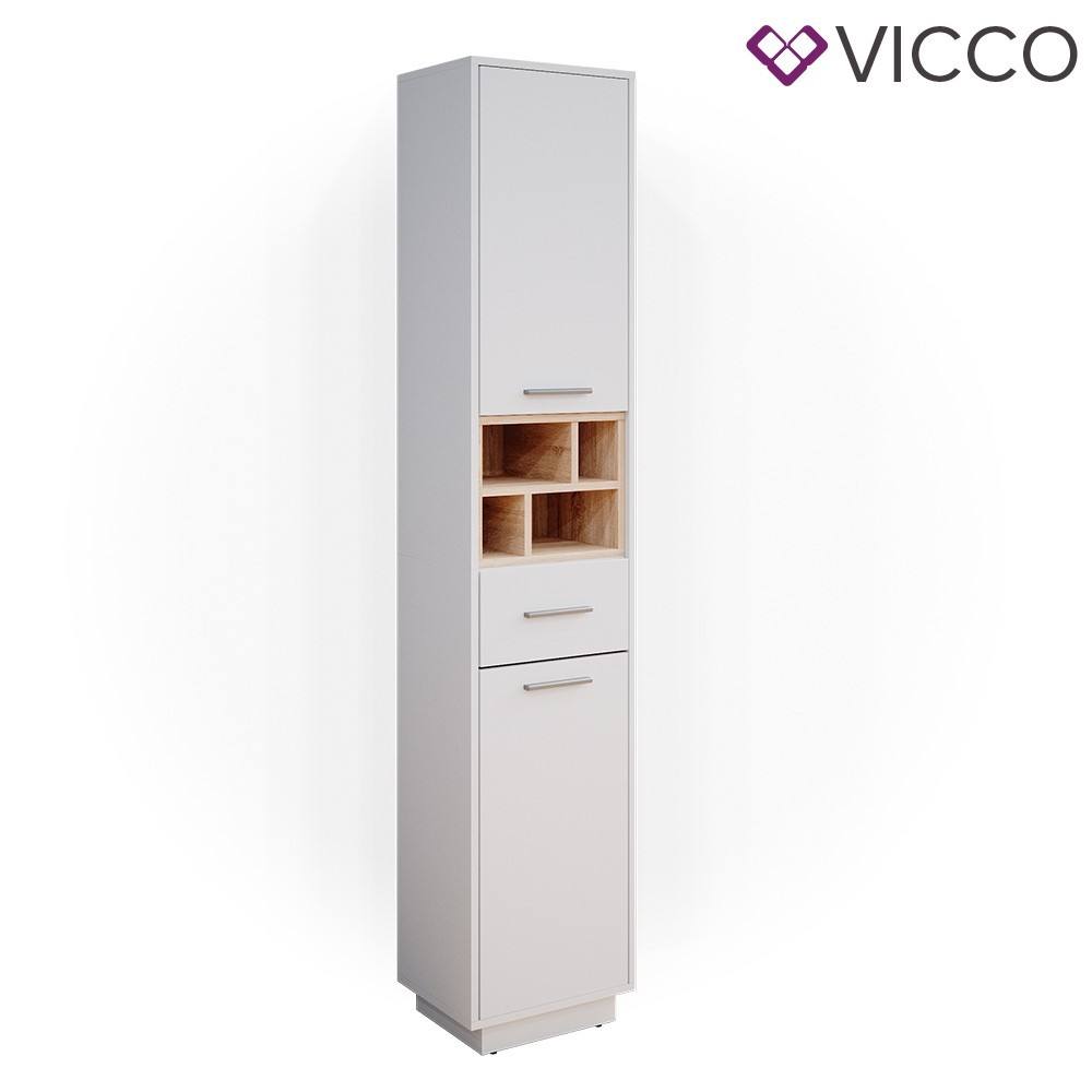 

Шкаф для ванной Vicco Beatrice, белый, дуб