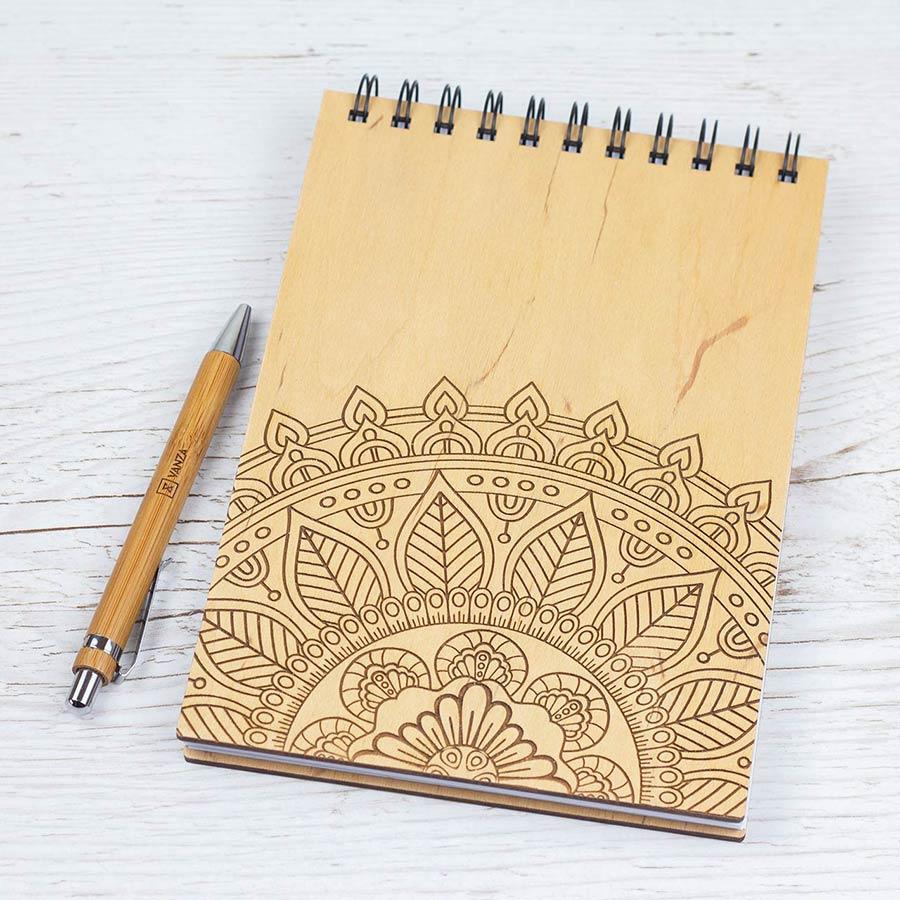 

Деревянный блокнот VANZA Mandala 2 светлый